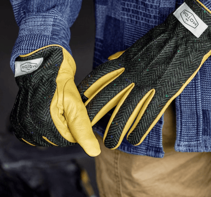 MR MOTOR Tweed Retro Motorcycle Riding Gloves - Savile Speed Co.