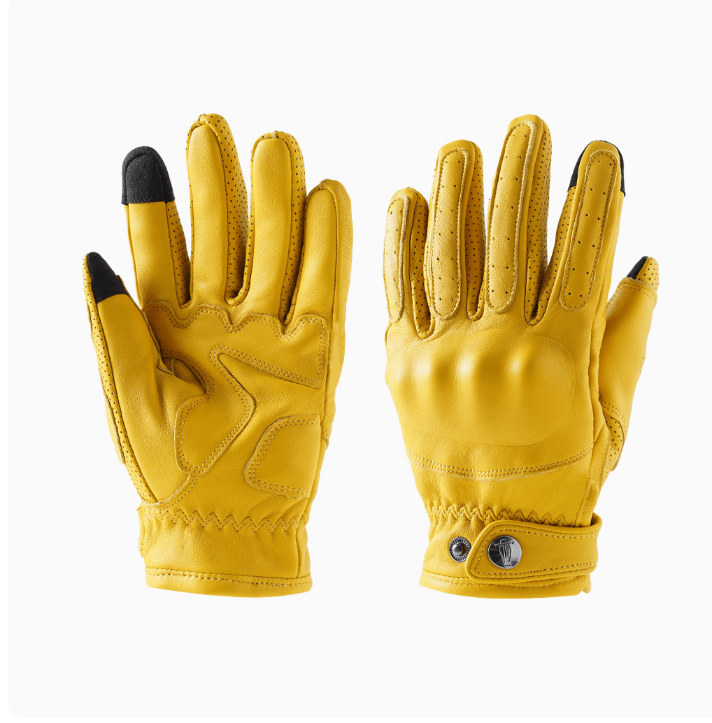 MR MOTOR Yellow Windproof Retro Motorcycle Gloves Fall/Winter - Savile Speed Co.