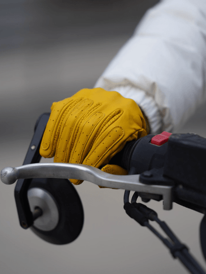 MR MOTOR Yellow Windproof Retro Motorcycle Gloves Fall/Winter - Savile Speed Co.
