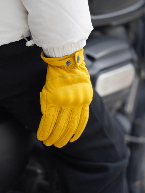 MR MOTOR Yellow Windproof Retro Motorcycle Gloves Fall/Winter - Savile Speed Co.