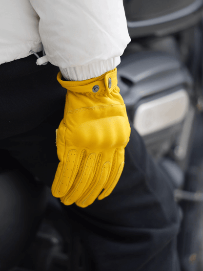 MR MOTOR Yellow Windproof Retro Motorcycle Gloves Fall/Winter - Savile Speed Co.