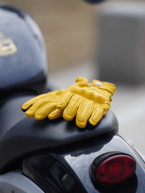 MR MOTOR Yellow Windproof Retro Motorcycle Gloves Fall/Winter - Savile Speed Co.