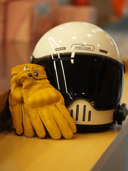 MR MOTOR Yellow Windproof Retro Motorcycle Gloves Fall/Winter - Savile Speed Co.