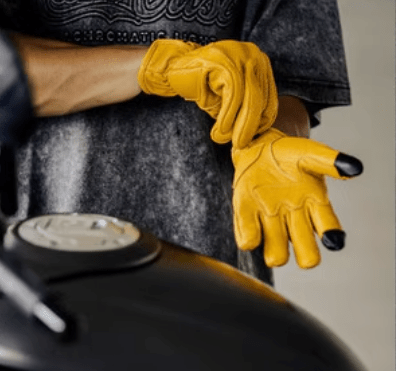 MR MOTOR Yellow Windproof Retro Motorcycle Gloves Fall/Winter - Savile Speed Co.