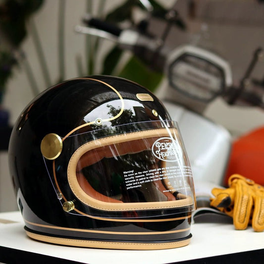 Penguin Headmaster Full Face Retro Motorcycle Helmet DOT Certified - Savile Speed Co.