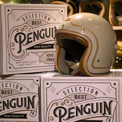 PENGUIN Magellan Open Face Retro Motorcycle Helmet DOT Certified - Savile Speed Co.