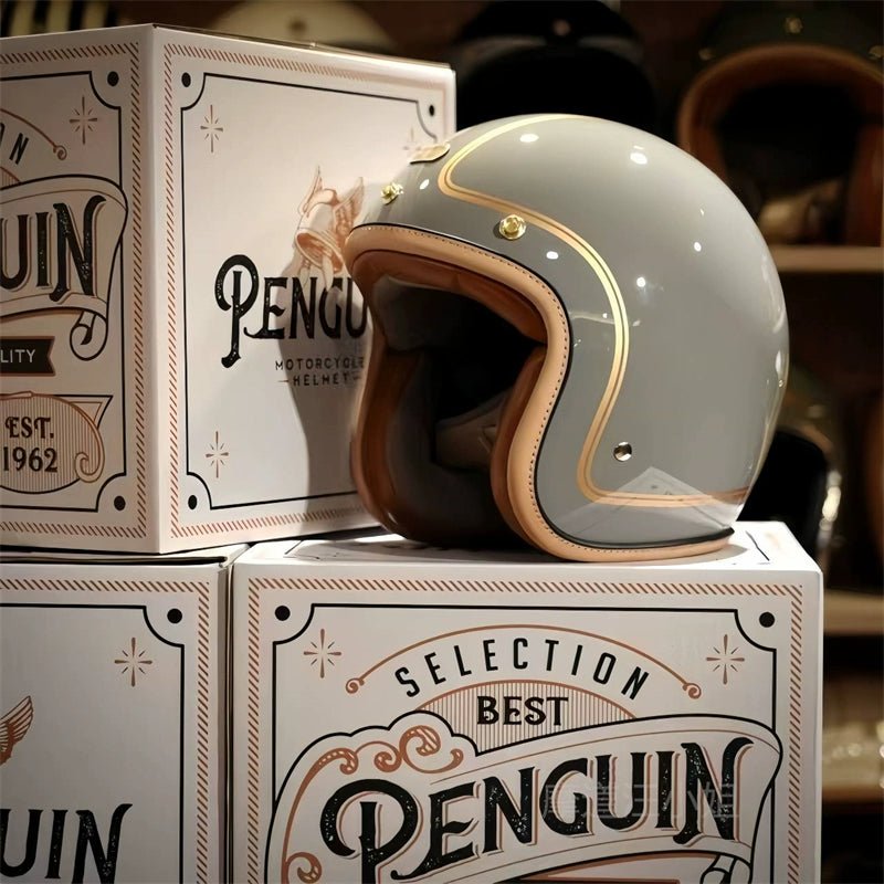 PENGUIN Magellan Open Face Retro Motorcycle Helmet DOT Certified - Savile Speed Co.