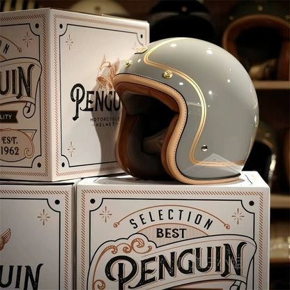 PENGUIN Magellan Open Face Retro Motorcycle Helmet DOT Certified - Savile Speed Co.