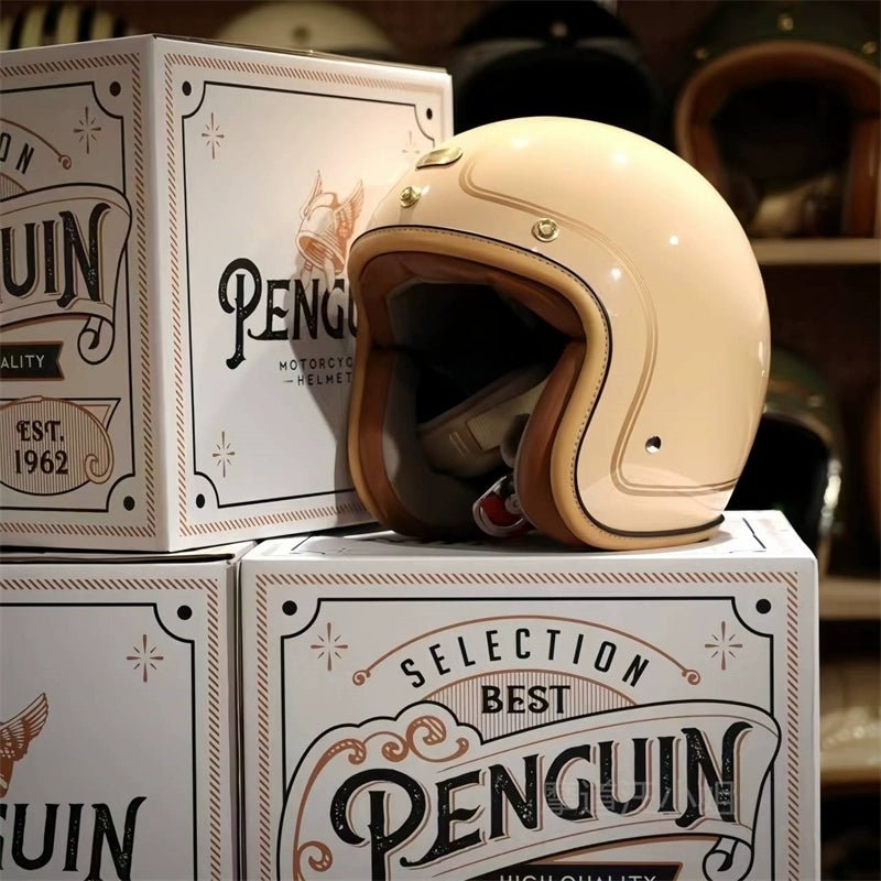 PENGUIN Magellan Open Face Retro Motorcycle Helmet DOT Certified - Savile Speed Co.