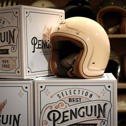 PENGUIN Magellan Open Face Retro Motorcycle Helmet DOT Certified - Savile Speed Co.