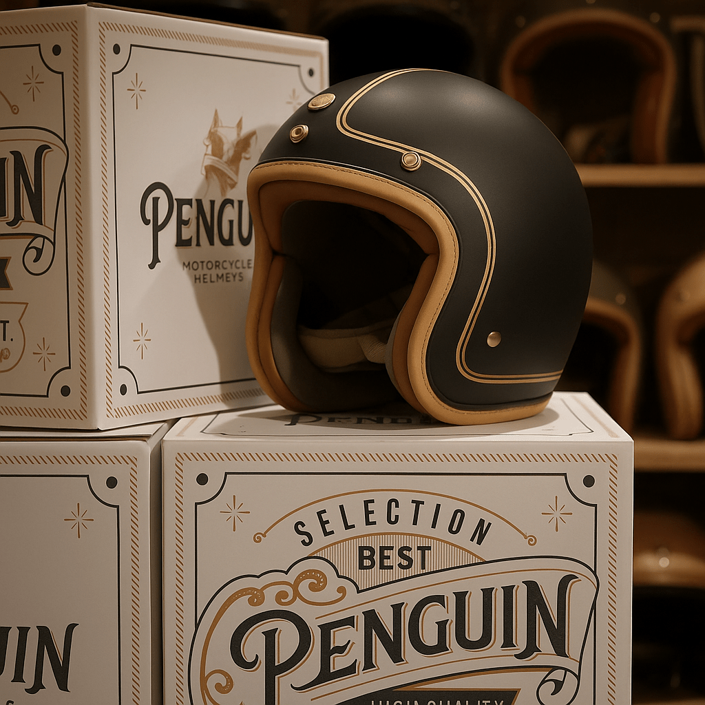 PENGUIN Magellan Open Face Retro Motorcycle Helmet DOT Certified - Savile Speed Co.