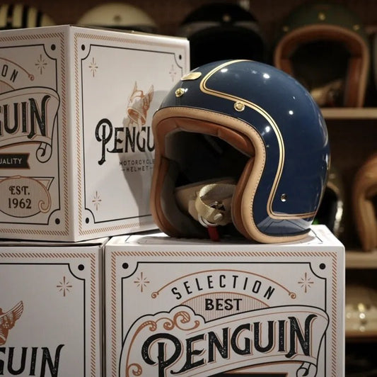 PENGUIN Magellan Open Face Retro Motorcycle Helmet DOT Certified - Savile Speed Co.
