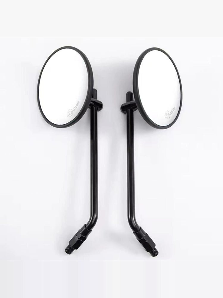 Retro Chrome & Black Motorcycle Mirrors Universal Fit Café Racer Style - Savile Speed Co.