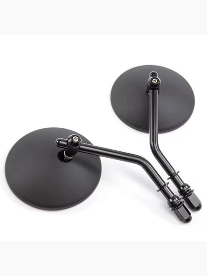 Retro Chrome & Black Motorcycle Mirrors Universal Fit Café Racer Style - Savile Speed Co.