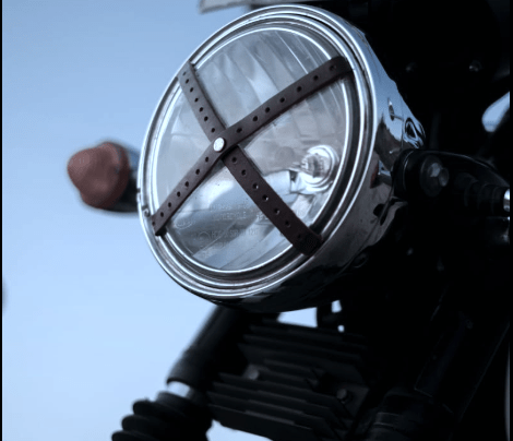 Savile Speed Retro Motorcycle Leather X Strap Headlight - Savile Speed Co.