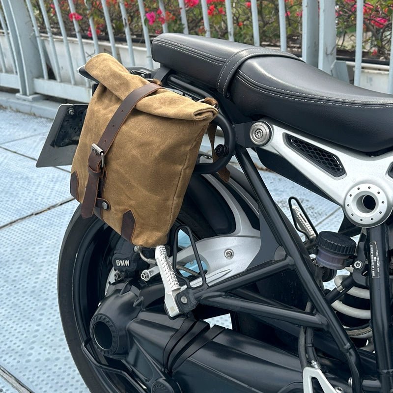 Savile Speed Wax Cotton Retro Motorcycle Small Pannier - Savile Speed Co.