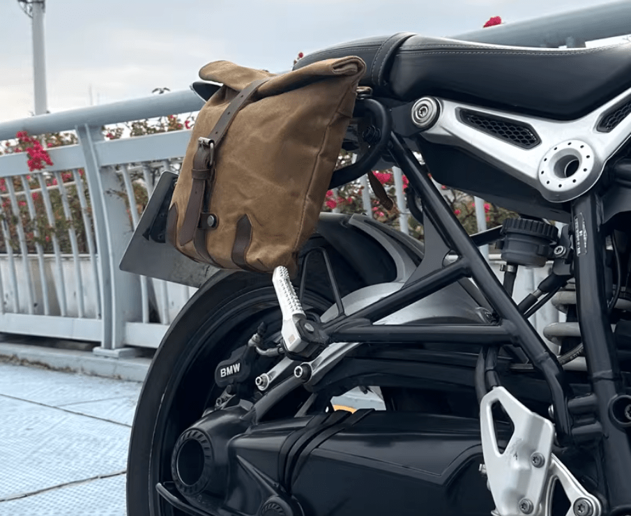 Savile Speed Wax Cotton Small Retro Motorcycle Pannier Bag - Savile Speed Co.