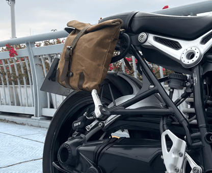 Savile Speed Wax Cotton Small Retro Motorcycle Pannier Bag - Savile Speed Co.