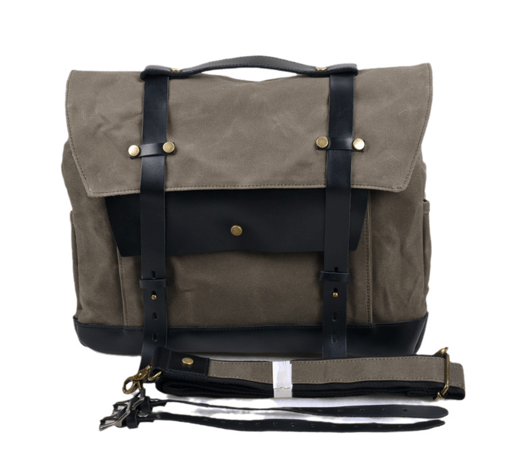 Savile Speed Waxed Canvas Retro Motorcycle Bag Messenger's Bag - Savile Speed Co.