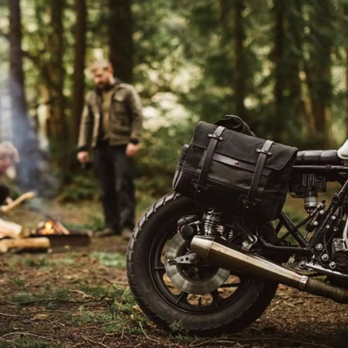 Savile Speed Waxed Canvas Pannier Retro Motorcycle Bag - Savile Speed Co. - Retro Motorcycle Bag, Waxed Canvas, pannier