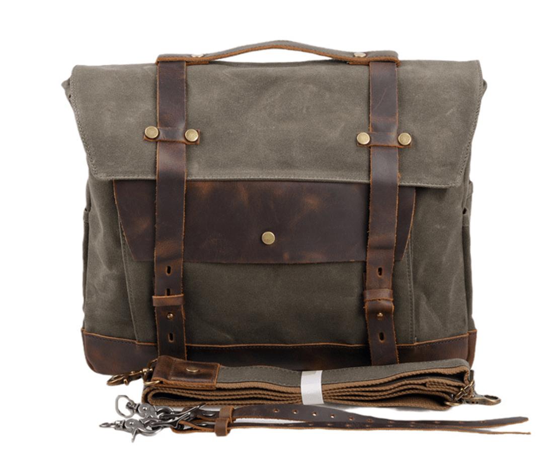 Savile Speed Waxed Canvas Retro Motorcycle Bag Messenger's Bag - Savile Speed Co.