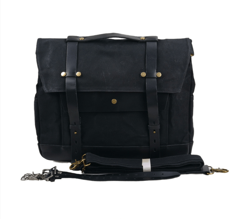 Savile Speed Waxed Canvas Retro Motorcycle Bag Messenger's Bag - Savile Speed Co.