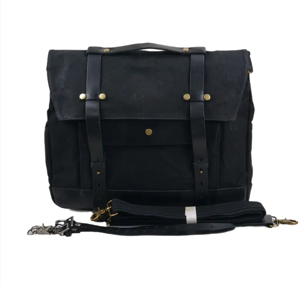 Savile Speed Waxed Canvas Retro Motorcycle Bag Messenger's Bag Savile Speed Co.