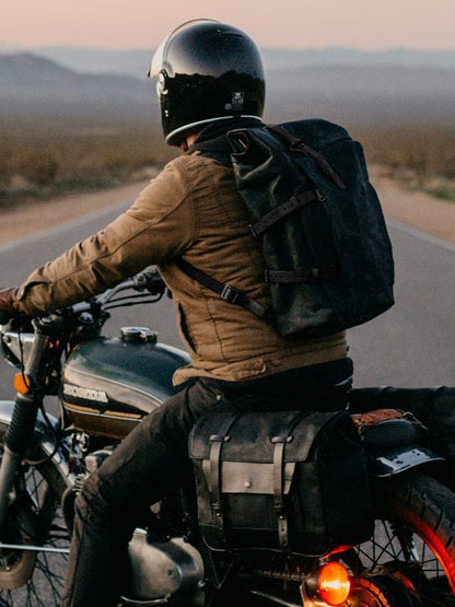 Savile Speed Waxed Cotton Motorcycle Backpack - Savile Speed Co.