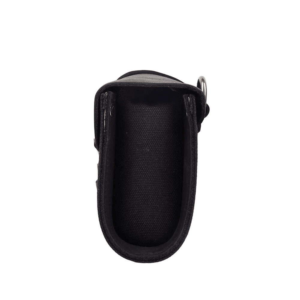Retro motorcycle tool bag interior – woven fabric lining – holds keys wallet tools and phone – Savile Speed Co.