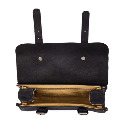 Waxed cotton motorcycle utility bag close-up – leather accents and metal hardware – vintage moto accessories – Savile Speed Co.