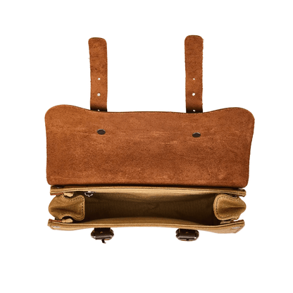 Savile Speed retro tool bag detail – leather strap fastening – vintage moto accessory – Savile Speed Co.