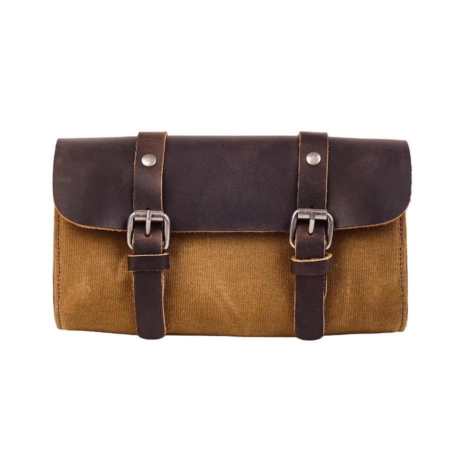 Classic motorcycle tool bag with mounting straps – retro riding accessories – Savile Speed Co.