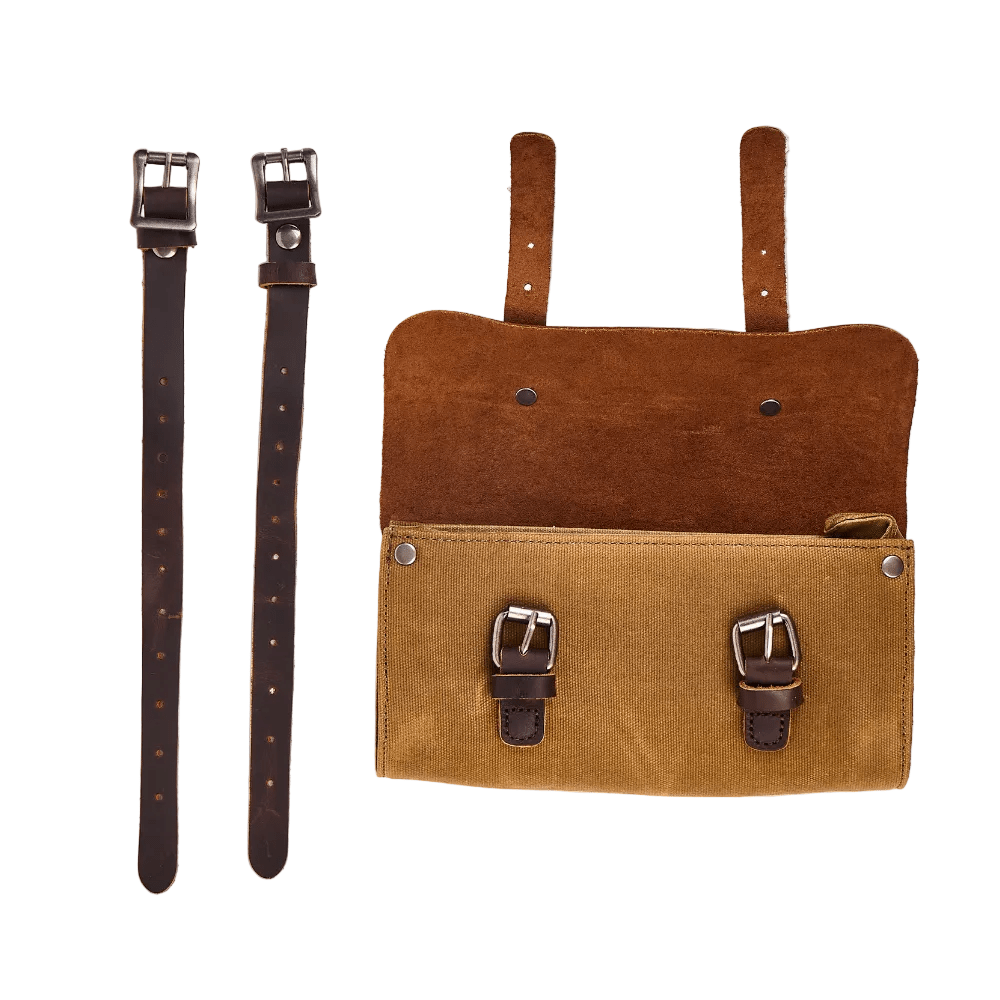 Savile Speed waxed canvas tool bag – scrambler and cafe racer compatible – retro motorcycle bag – Savile Speed Co.