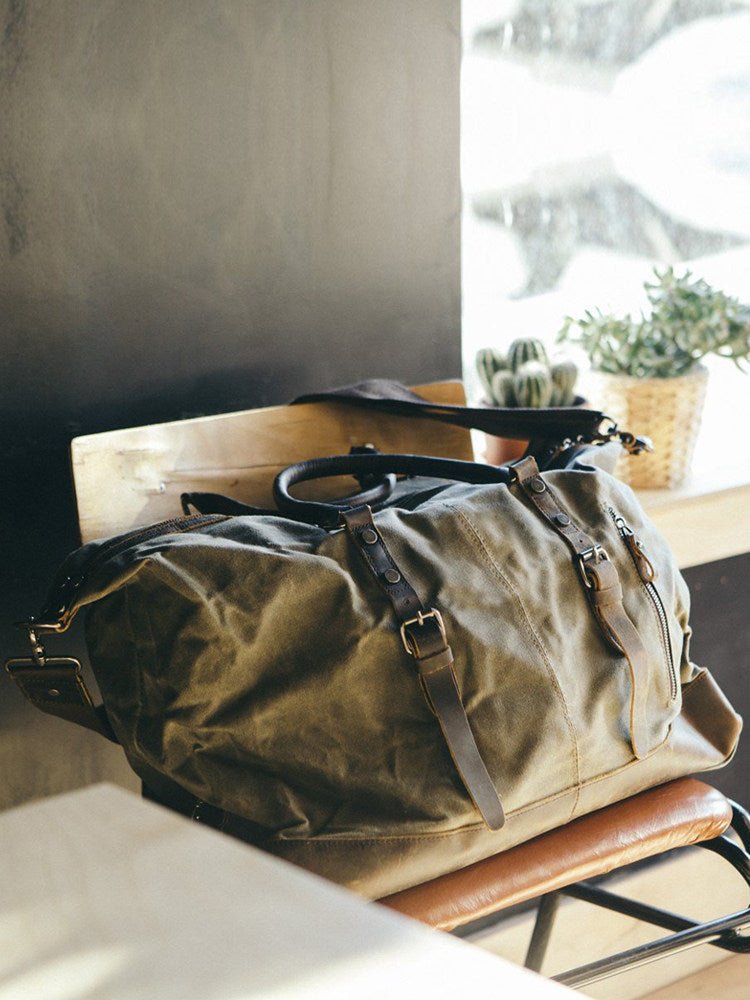 Savile Speed Waxed Cotton Traveling Duffle Bag - Savile Speed Co.