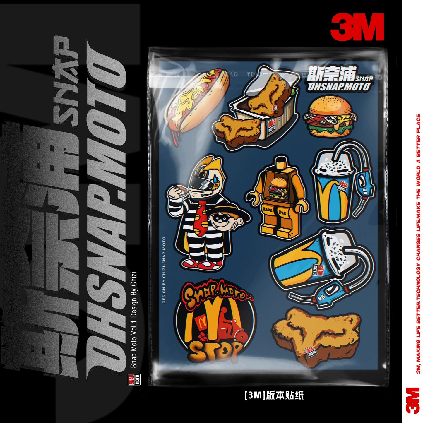 SNAPMOTO | 3M Original Motorcycle Waterproof Stickers - Savile Speed Co.