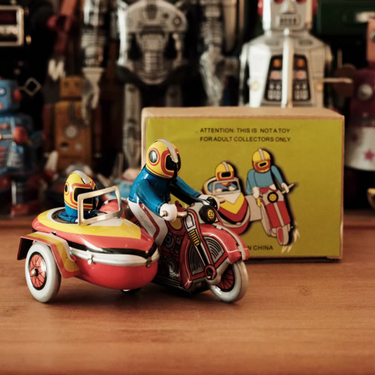 Pass Happiness Handmade Side Car Rig wind-up Toy